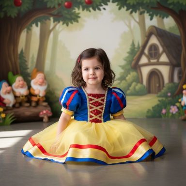¡Blancanieves mini princesa! 🍎👑 Vestido niña Blancanieves tutú azul rojo amarillo – disfraz cumpleaños by Mohini Bebé