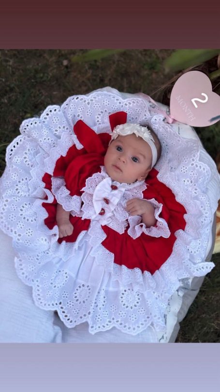 ¡Primeros 2 añitos en rojo mágico! Vestido bebé rojo blanco lazo grande tul – primer cumpleaños by Mohini Bebé